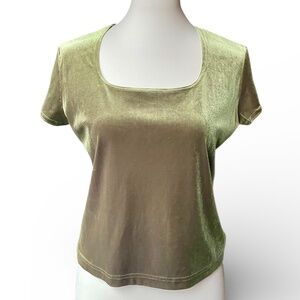 Avocado green velvet shirt L